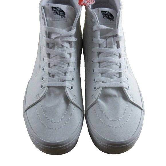 Vans Men's Sk8-Hi True White Striped Classic Canvas Skate shoes Sizes NIB - Picture 3 of 7